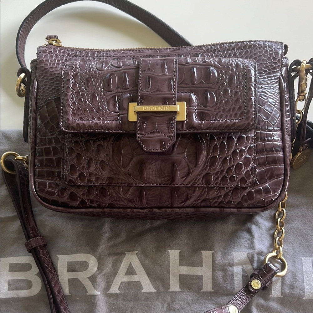 Brahmin Brown Crocodile Embossed Women's Bag